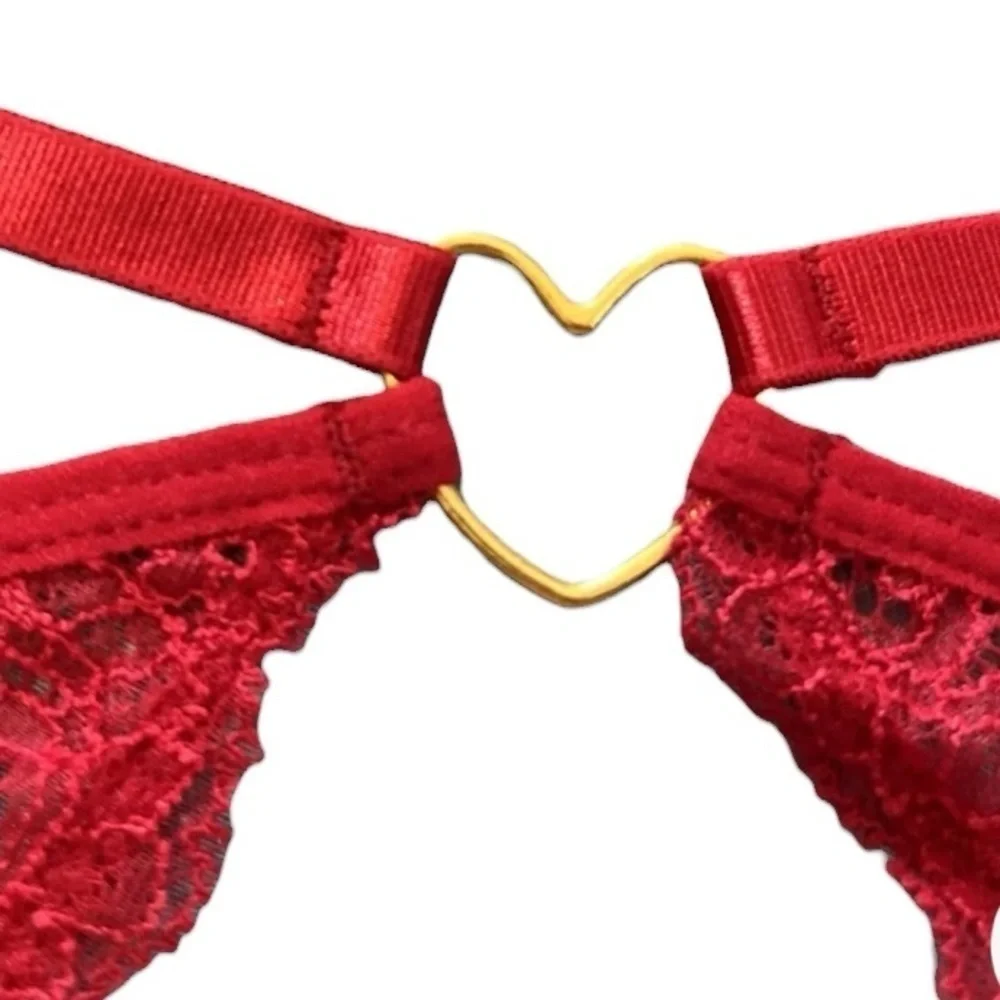 Frederick’s of Hollywood red lace bra set